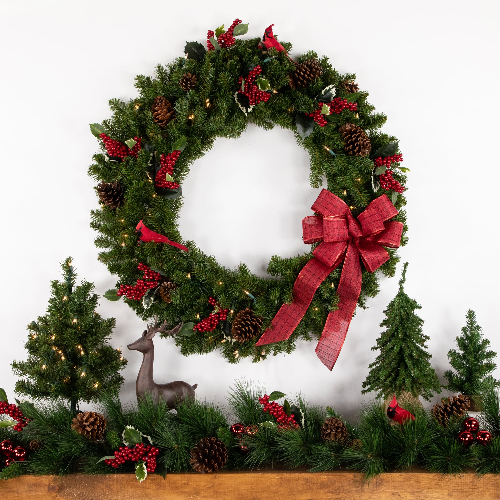 3ft. Pre-Lit Canadian Pine Artificial Christmas Wreath